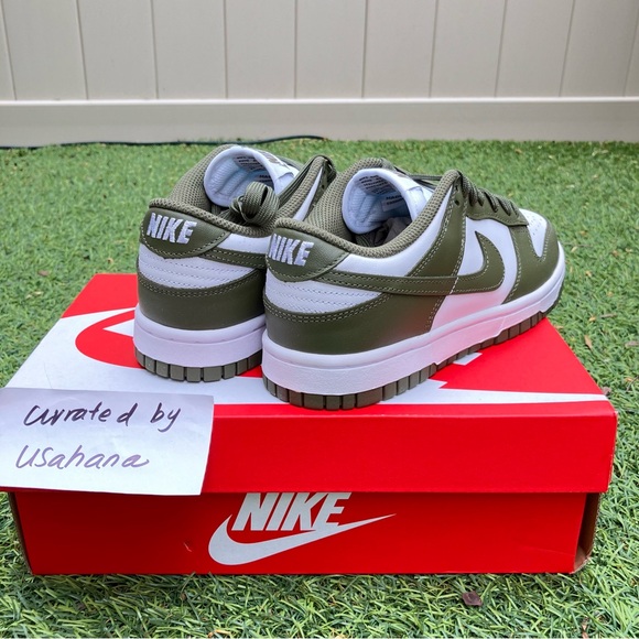 Nike Dunk low medium olive green shoes - Picture 3 of 6
